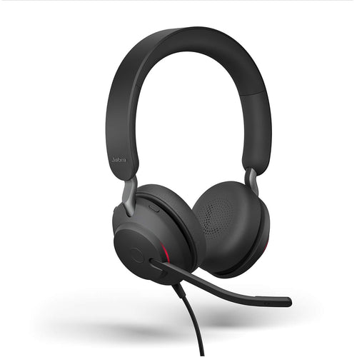 Jabra Evolve2 40 UC Wired Headphones, USB-A, Stereo, Black – Telework Headset for Calls and Music, Enhanced All-Day Comfort, Passive Noise Cancelling Headphones, UC-Optimized with USB-A Connection